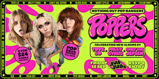 Poppers Nothin' but Pop Bangers Party!  FRI SEPTEMBER 18