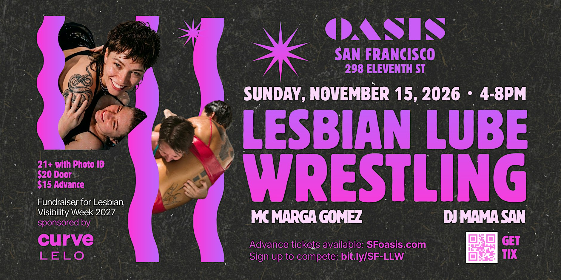 LESBIAN LUBE WRESTLING: A Fundraiser for Lesbian Visibility Week