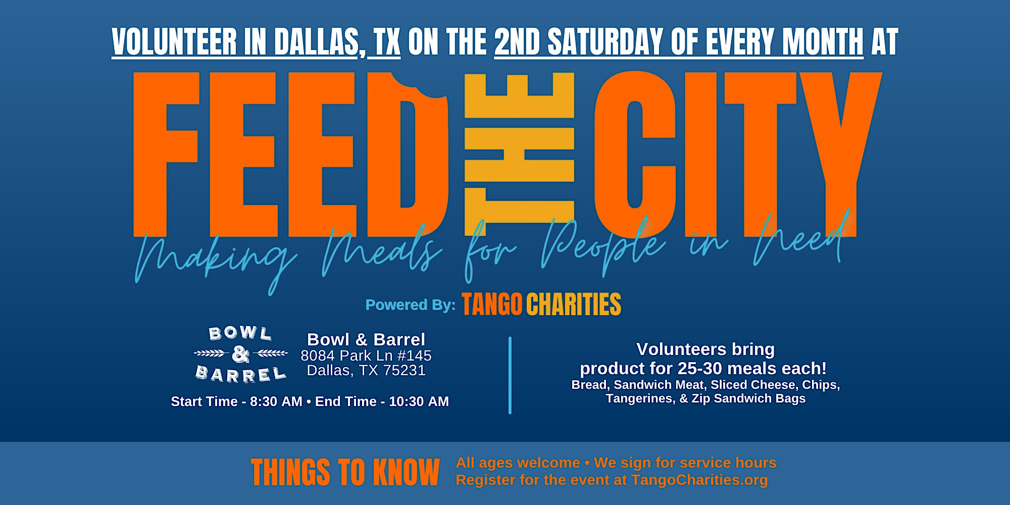 Feed The City Dallas: Making Meals for People In Need