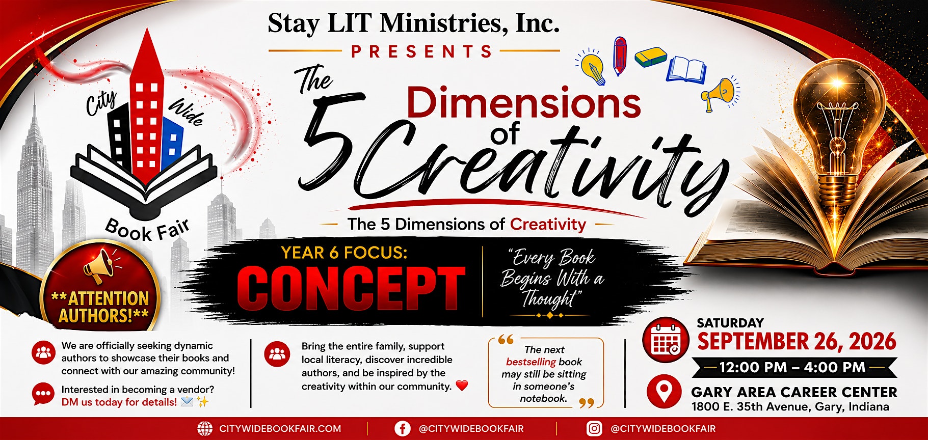 The 6th Annual City Wide Book Fair Presents The 5 Dimensions of Creativity