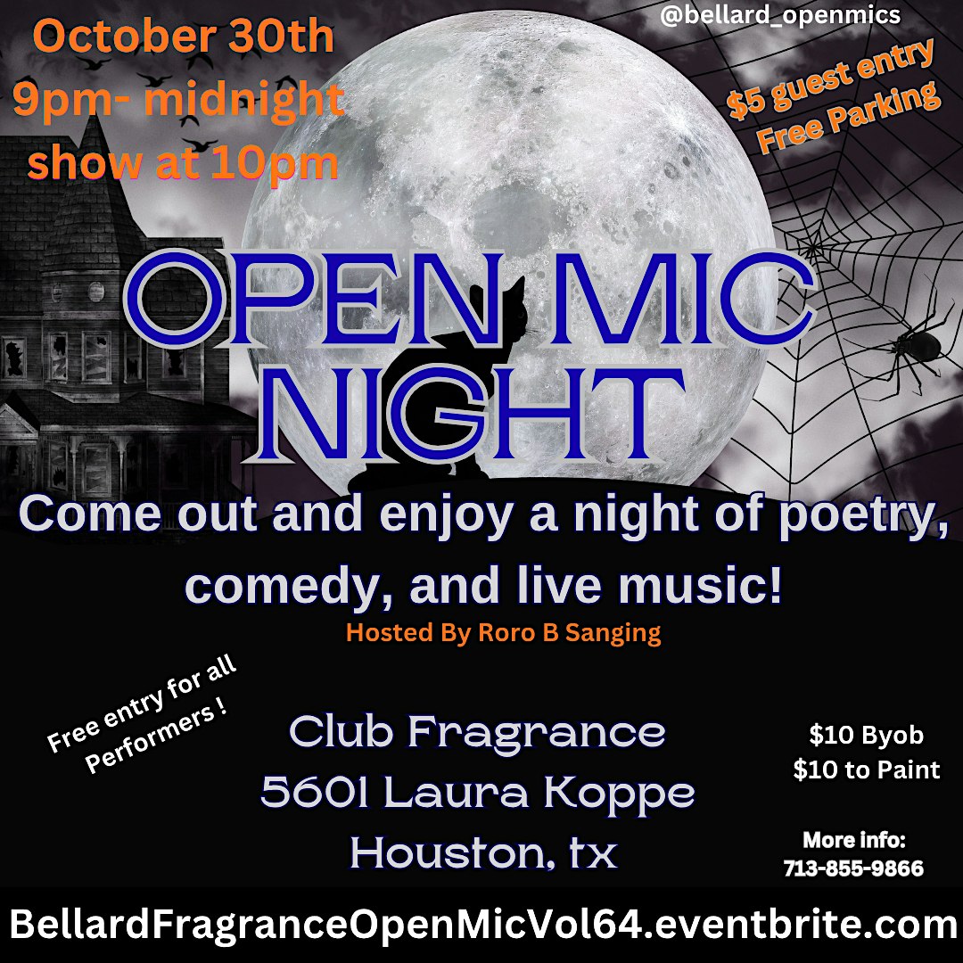 Friday Open mic Night: Halloween Edition