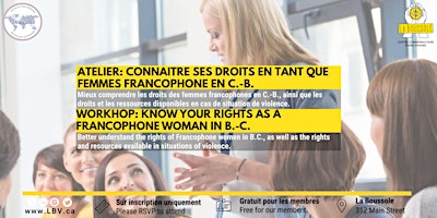 Atelier: connaitre ses droits en tant que femmes francophones en C.-B.