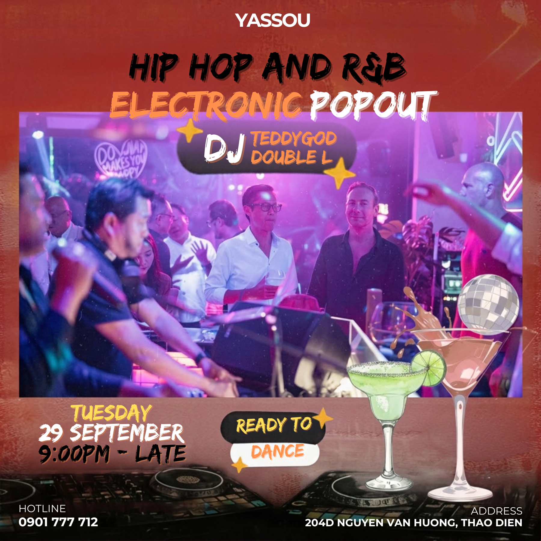 HIP HOP AND R&B ELECTRONIC POPOUT AT YASSOU - READY TO DANCE