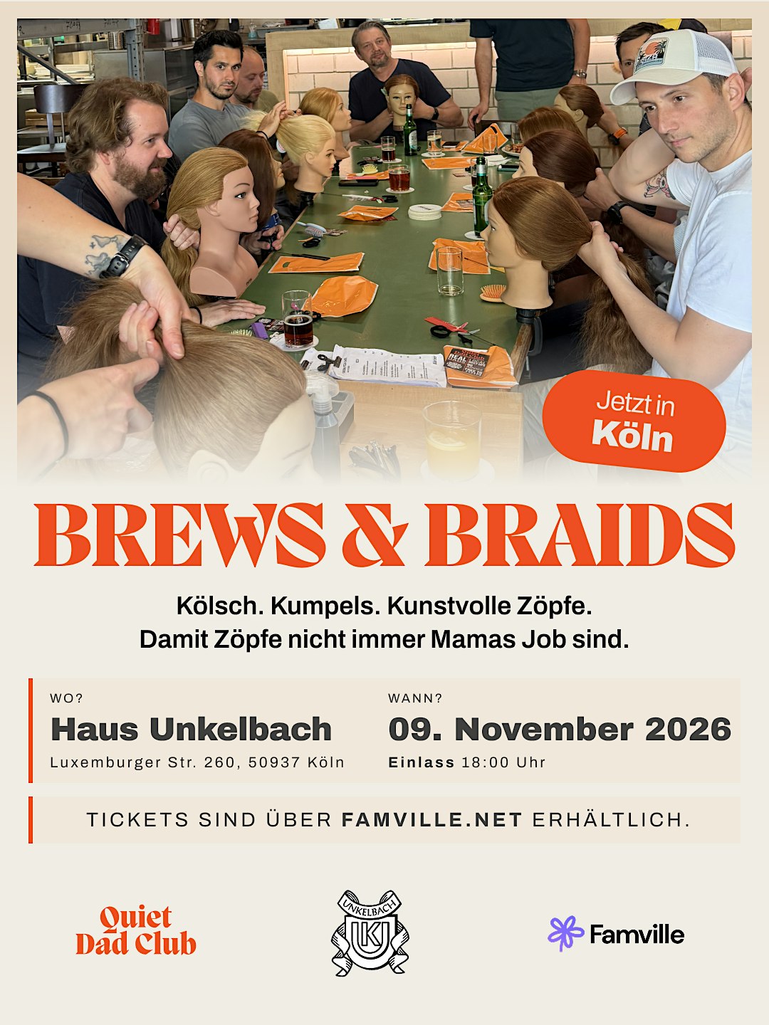 Brews & Braids – Dads Learn to Braid | Köln