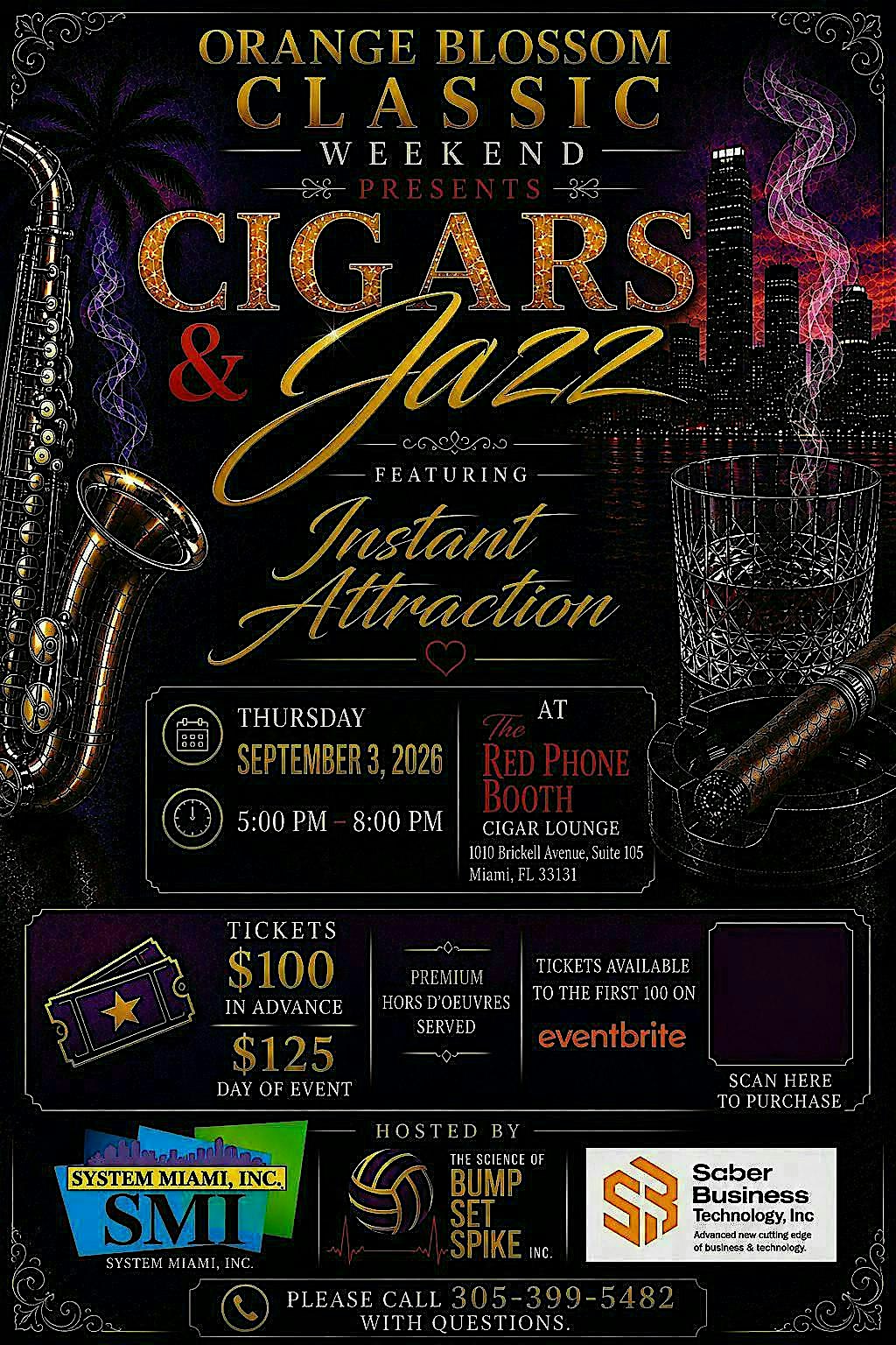 Orange Blossom Classic Weekend PRESENTS Cigars and Jazz for a Cause