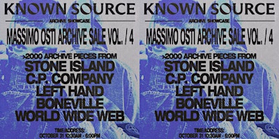Stone Island & C.P. Company Archive Sale · Massimo Osti Showcase Vol IV