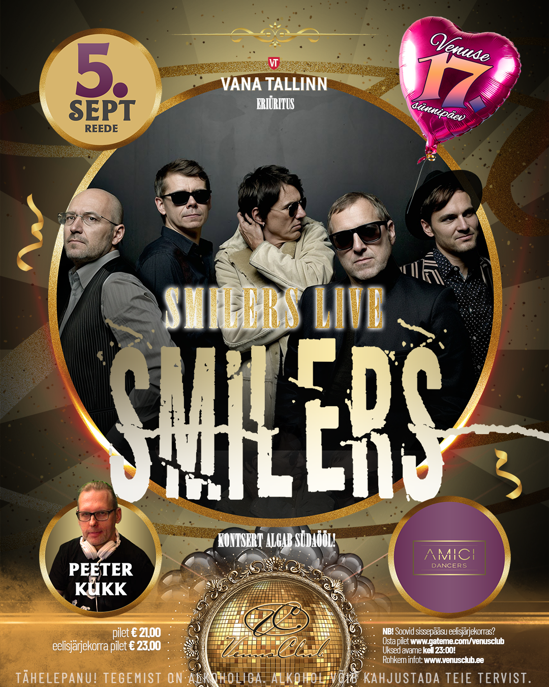 ERIÜRITUS: VENUS CLUB 17 & SMILERS LIVE