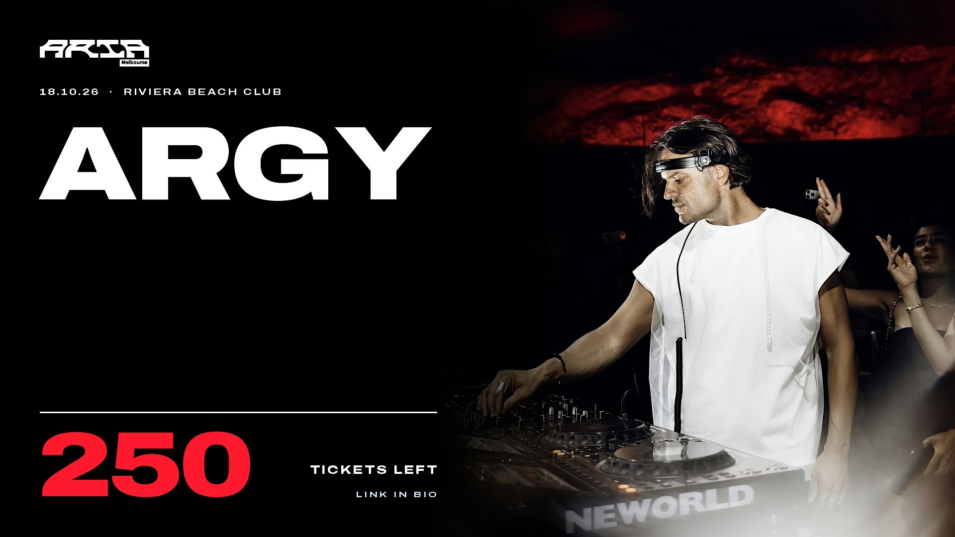 ARIA Melbourne pres. ARGY at Riviera Beach Club - LESS THAN 250 TIX REMAIN