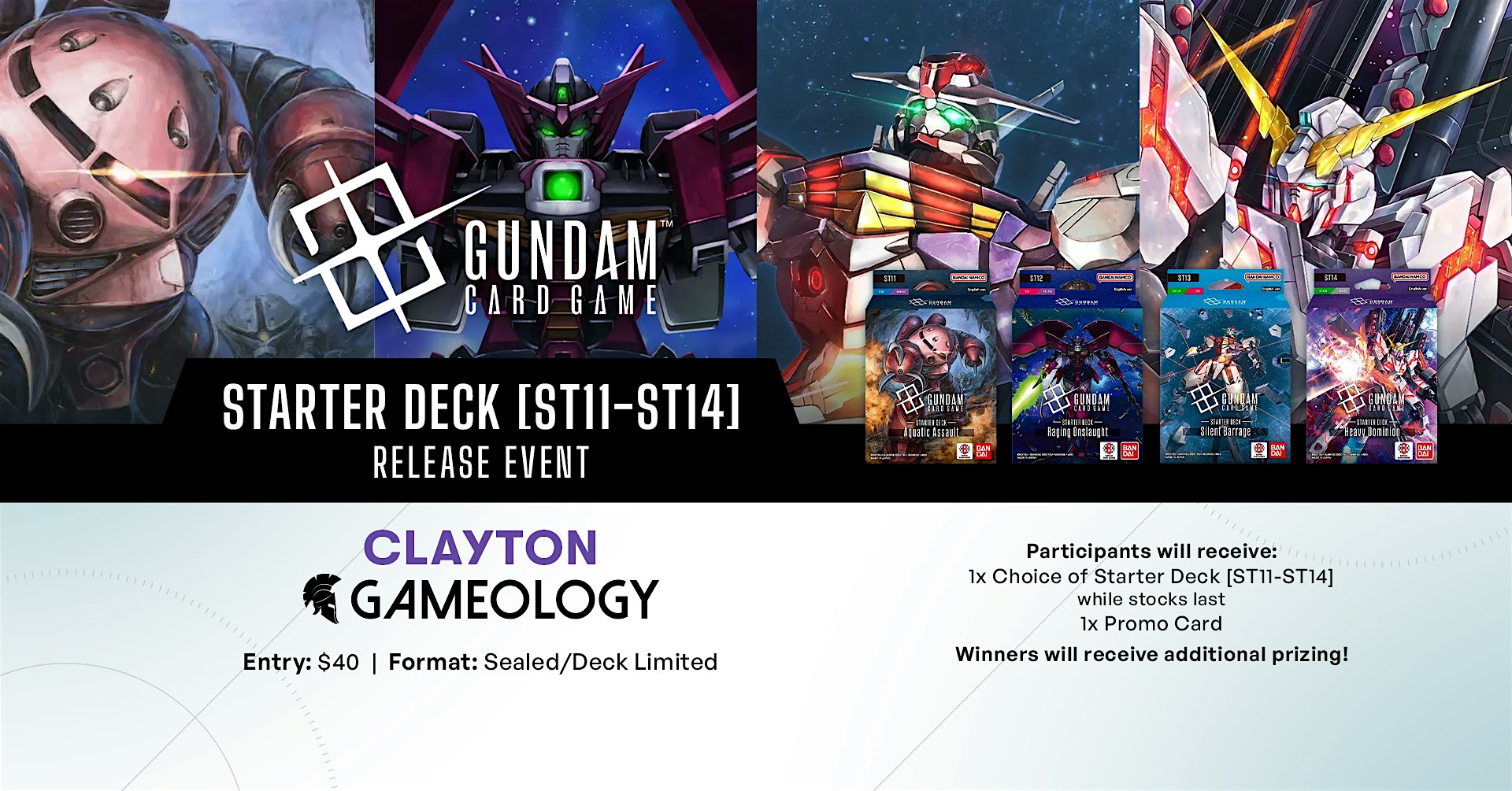 GUNDAM - ST11-ST14 Release Event - Gameology CLAYTON - 30/09/26
