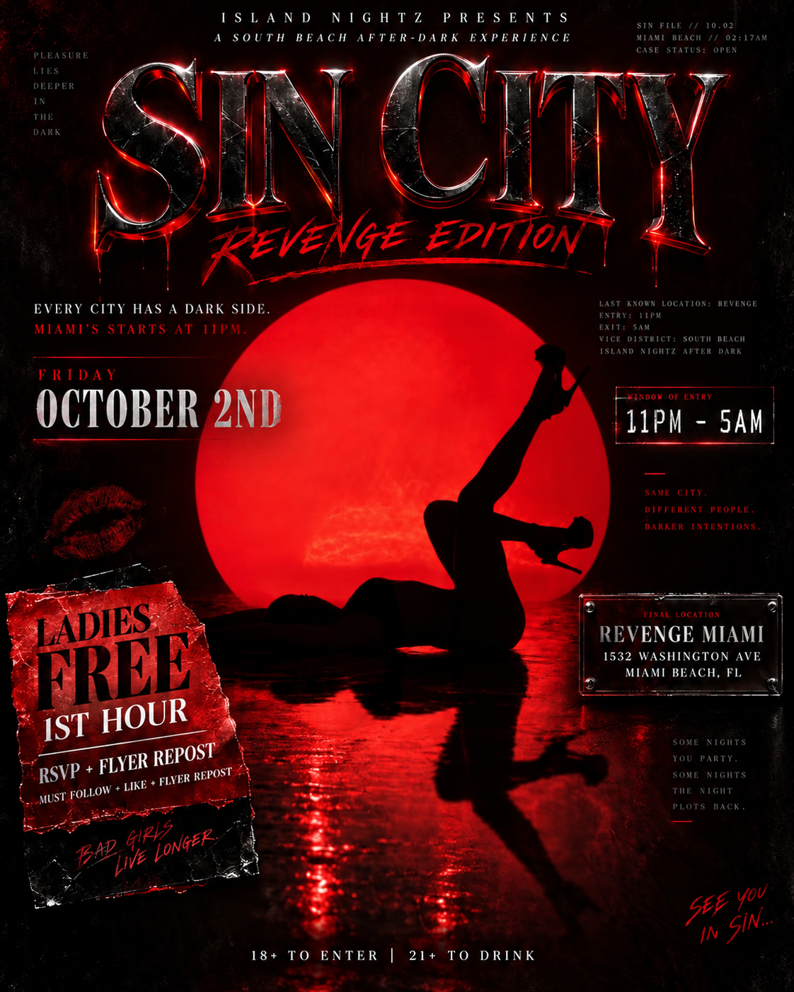 Sin City:Revenge Edition @ Revenge Miami (18+)