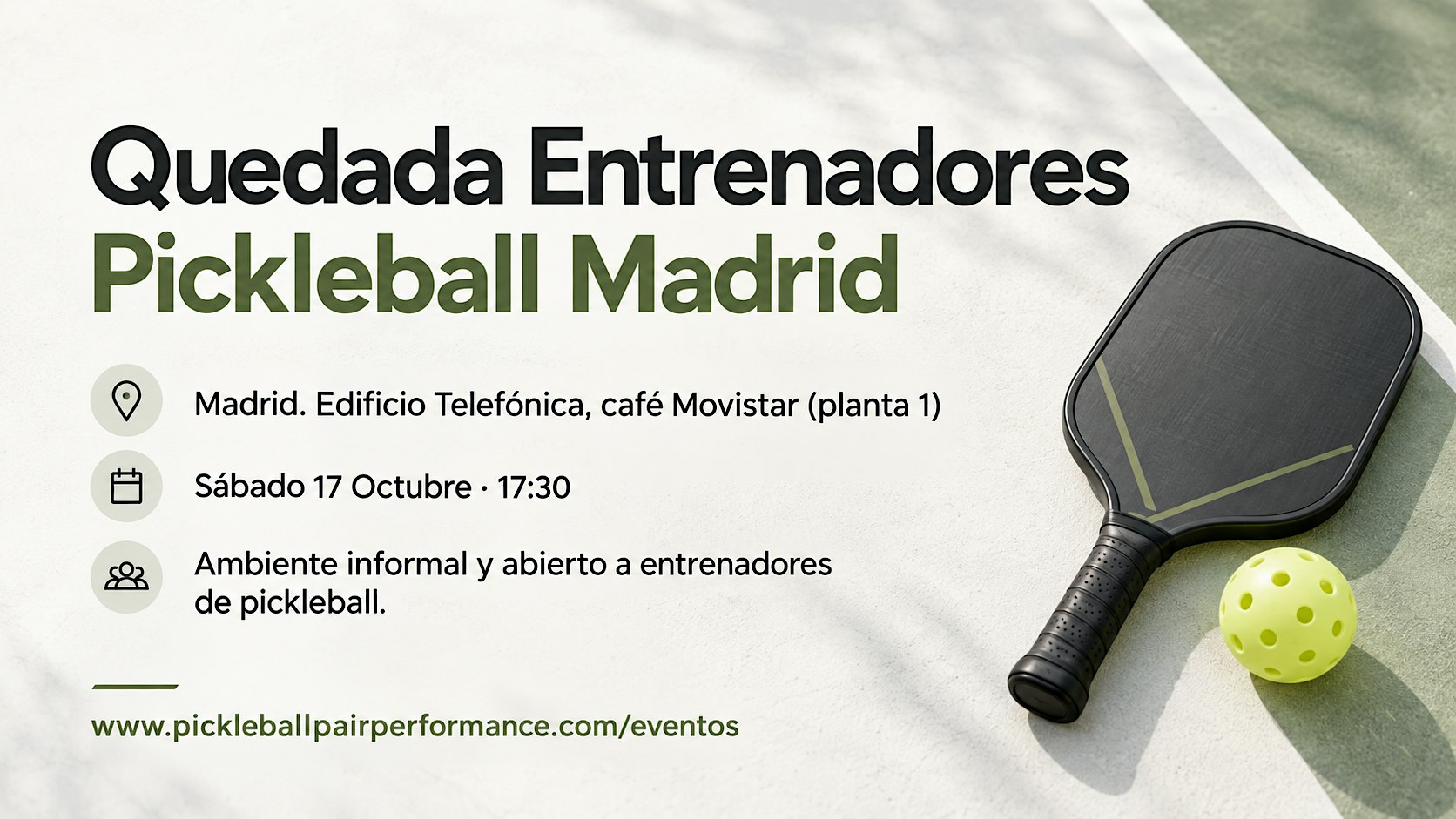 Quedada Entrenadores Pickleball Madrid