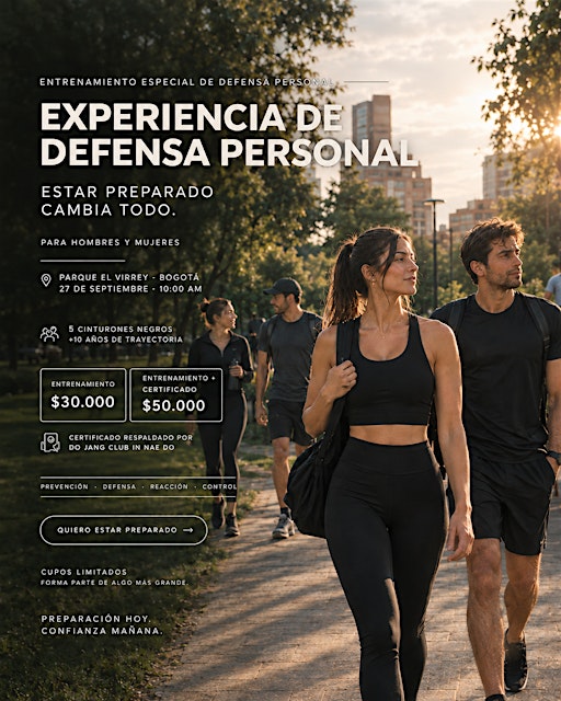 EXPERIENCIA DE DEFENSA PERSONAL EN BOGOTÁ — PARQUE EL VIRREY | DOMINGO 27-9