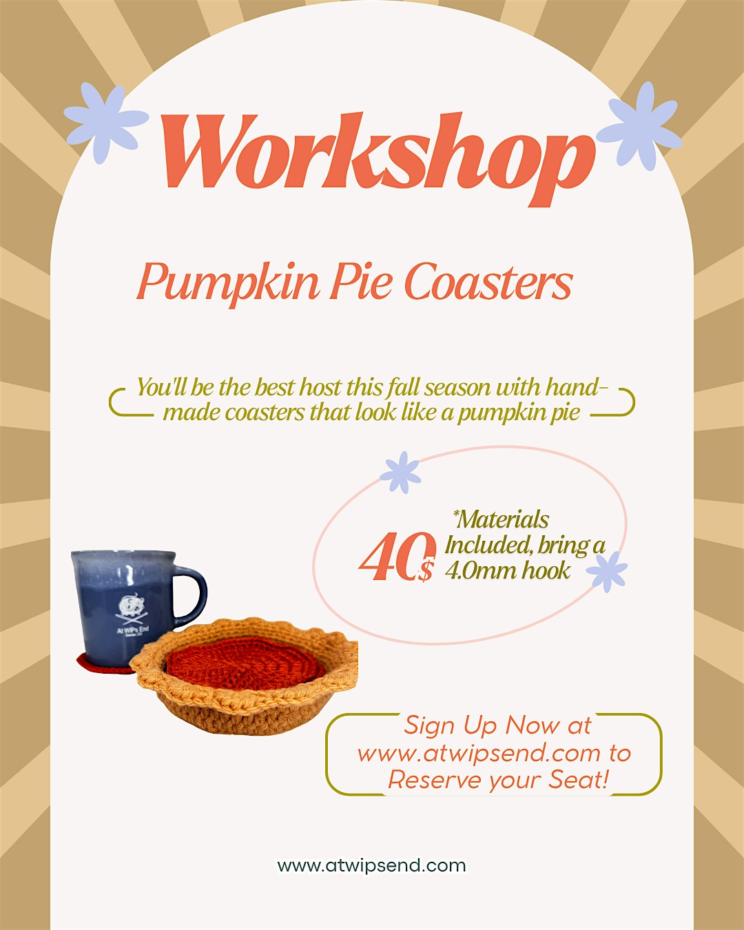 Pumpkin Pie Coaster Workshop