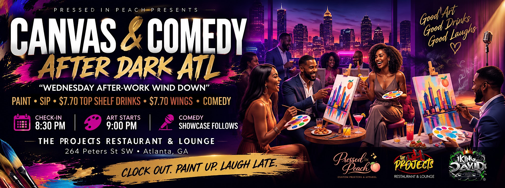 Canvas & Comedy After Dark ATL | Paint • Sip • Laugh