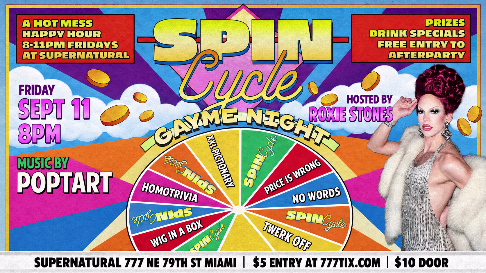 Spin Cycle: Gayme Night Happy Hour
