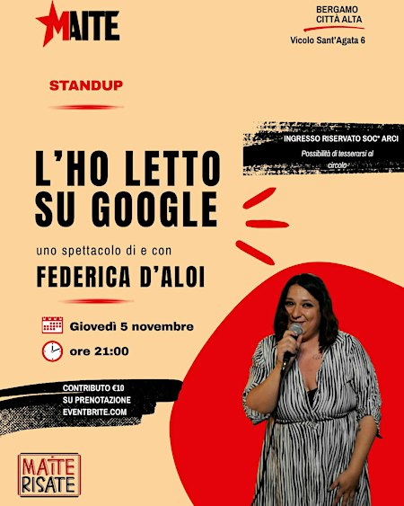 Maite Risate presenta L'ho Letto Su Google di e con Federica D'Aloi