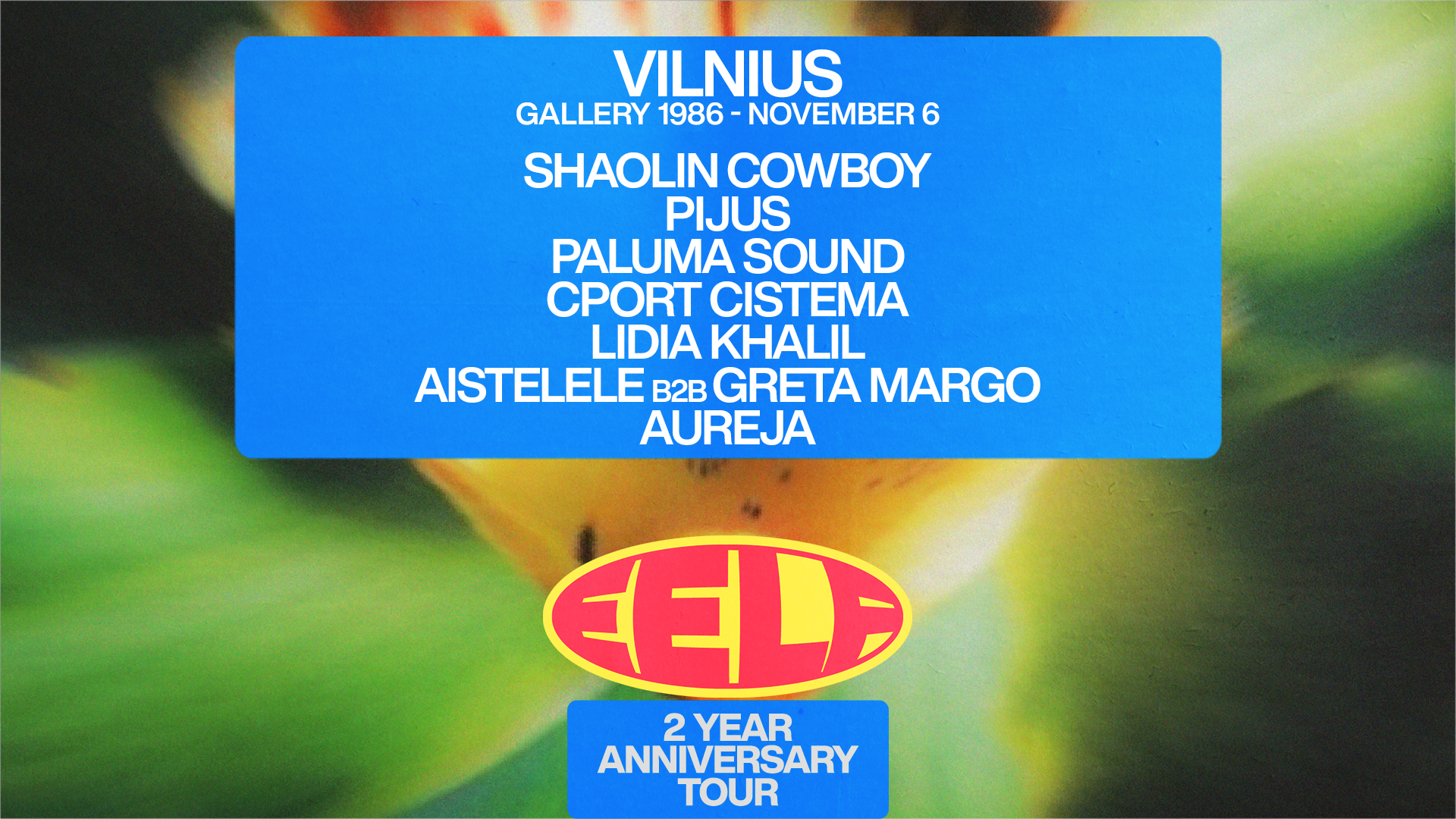 EELF Presents - Vilnius: Shaolin Cowboy, Paluma Sound, Pijus, Cport Cistema + support (TBA)