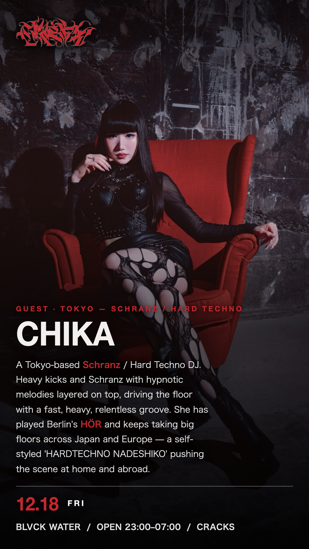 HARD TECHNO 'CRACKS' with CHIKA (Tokyo), FENGX2