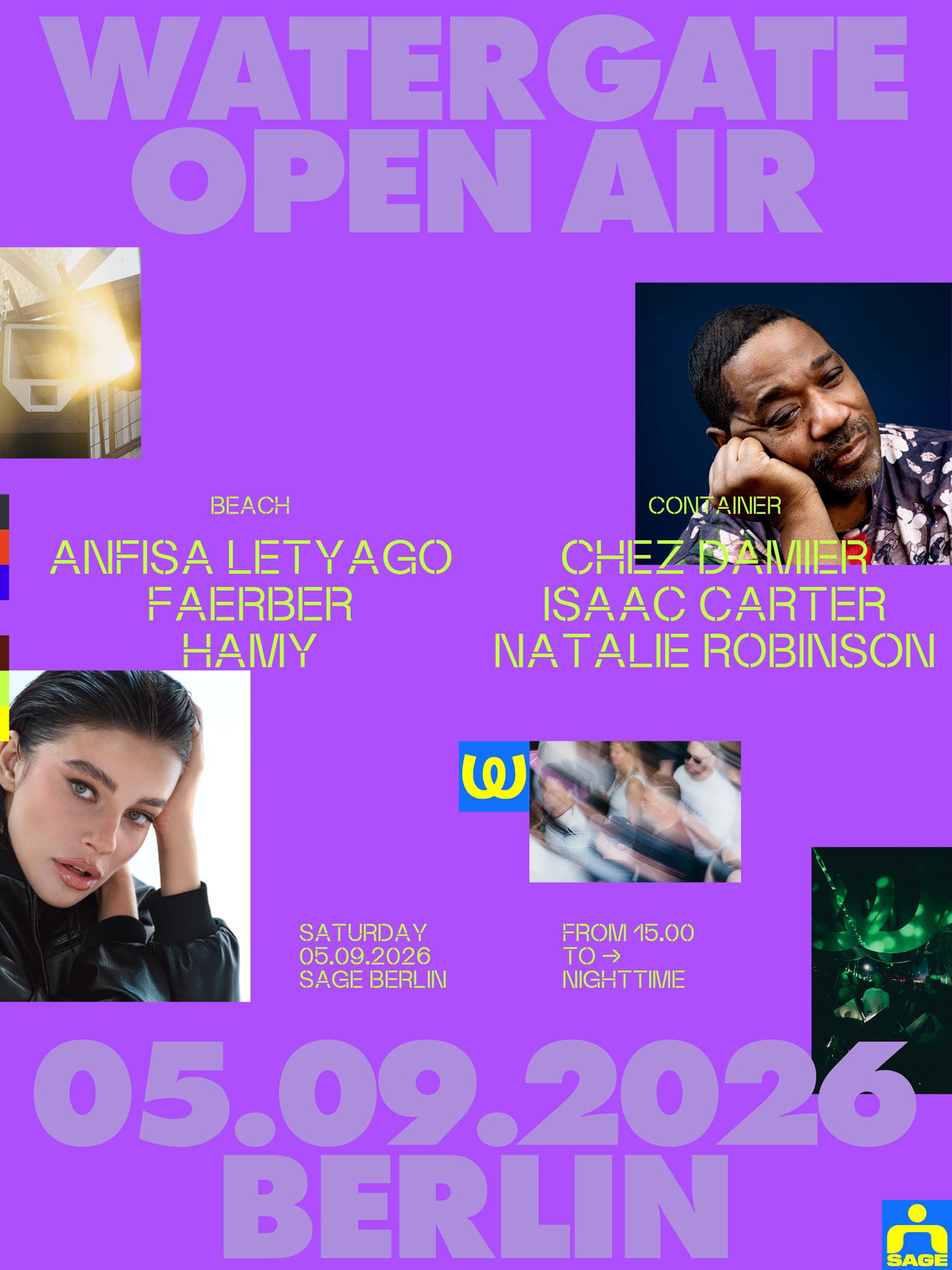 Watergate Open Air with Anfisa Letyago, Chez Damier, Isaac Carter, Natalie Robinson