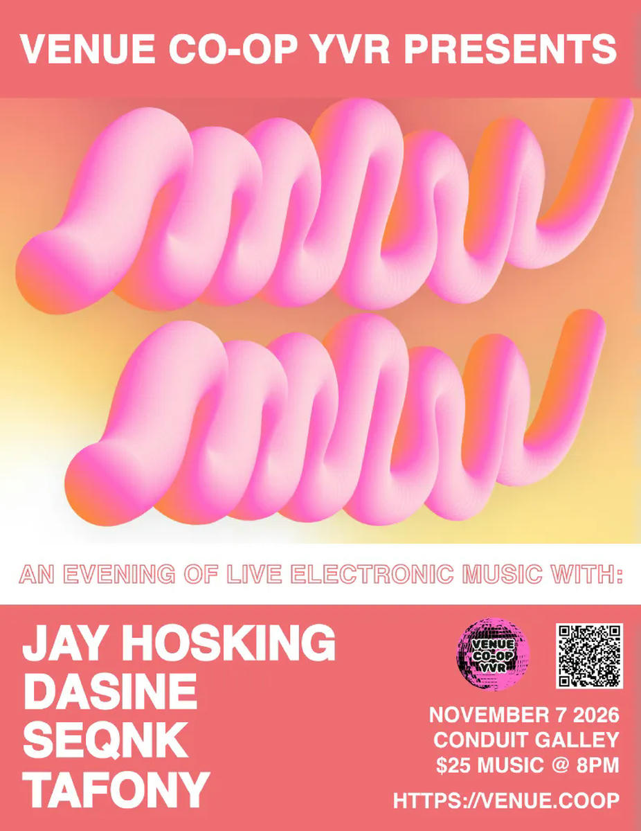 An Evening of Live Electronic Music with Jay Hosking, Dasine, SEQNK, tafony