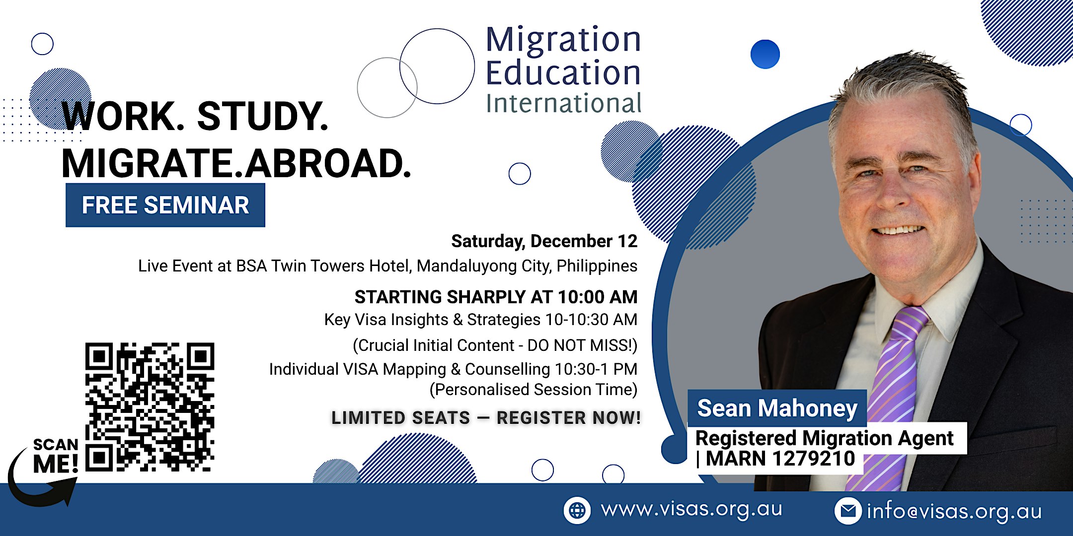 DEC 12  FREE Seminar: Work. Study. Migrate. Abroad.
