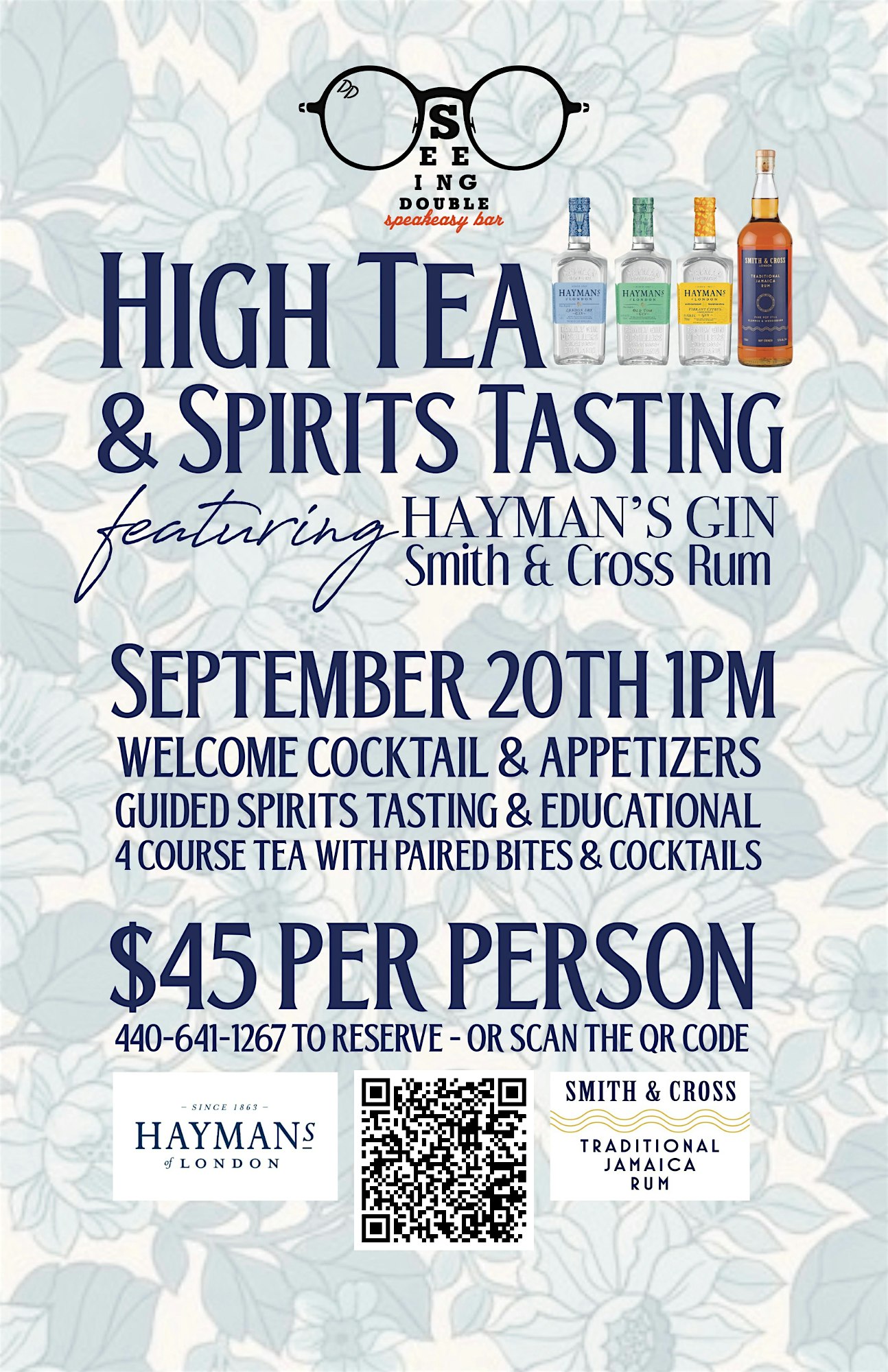 High Tea Spirits Tasting & Pairing Event @ Seeing Double