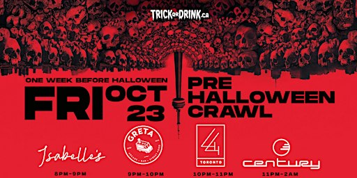 Pre-Halloween Party Toronto 2026 | King West Club Crawl | Fri, Oct 23