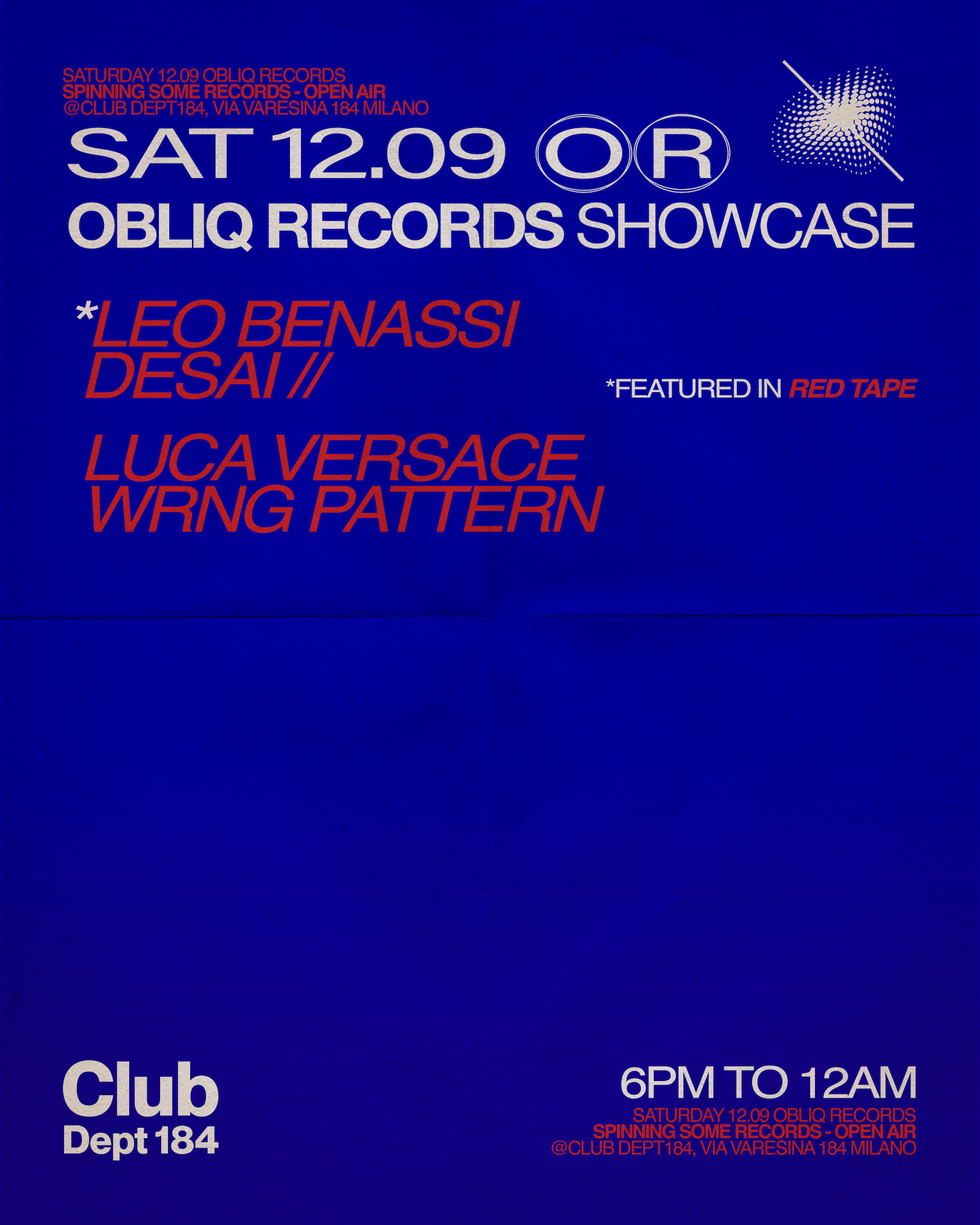 Obliq Records Open Air Showcase - @Dept184