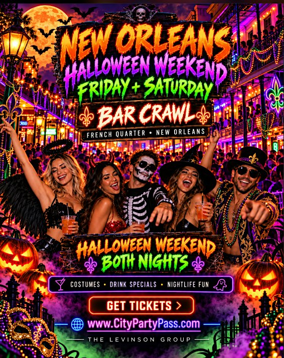 Halloween Weekend Party Pass New Orleans Experience Crawl