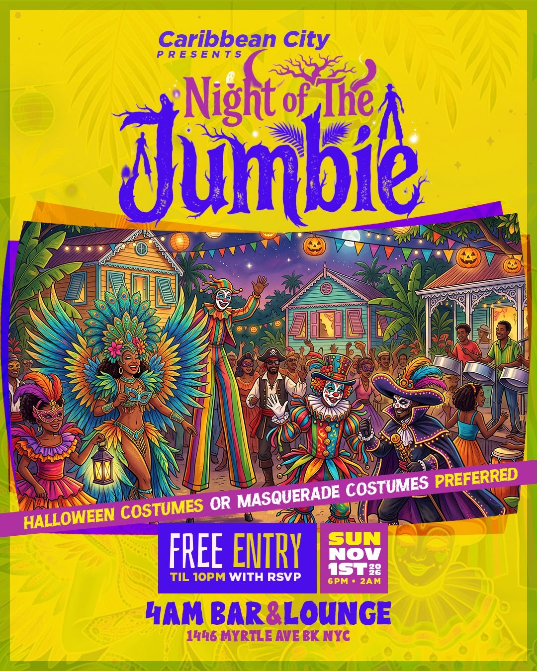 🌴 NIGHT OF THE JUMBIE 👻 | Caribbean Halloween Party | FREE RSVP