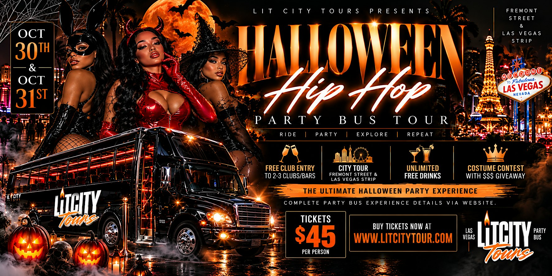 Las Vegas Halloween Hip Hop Party Bus Tour