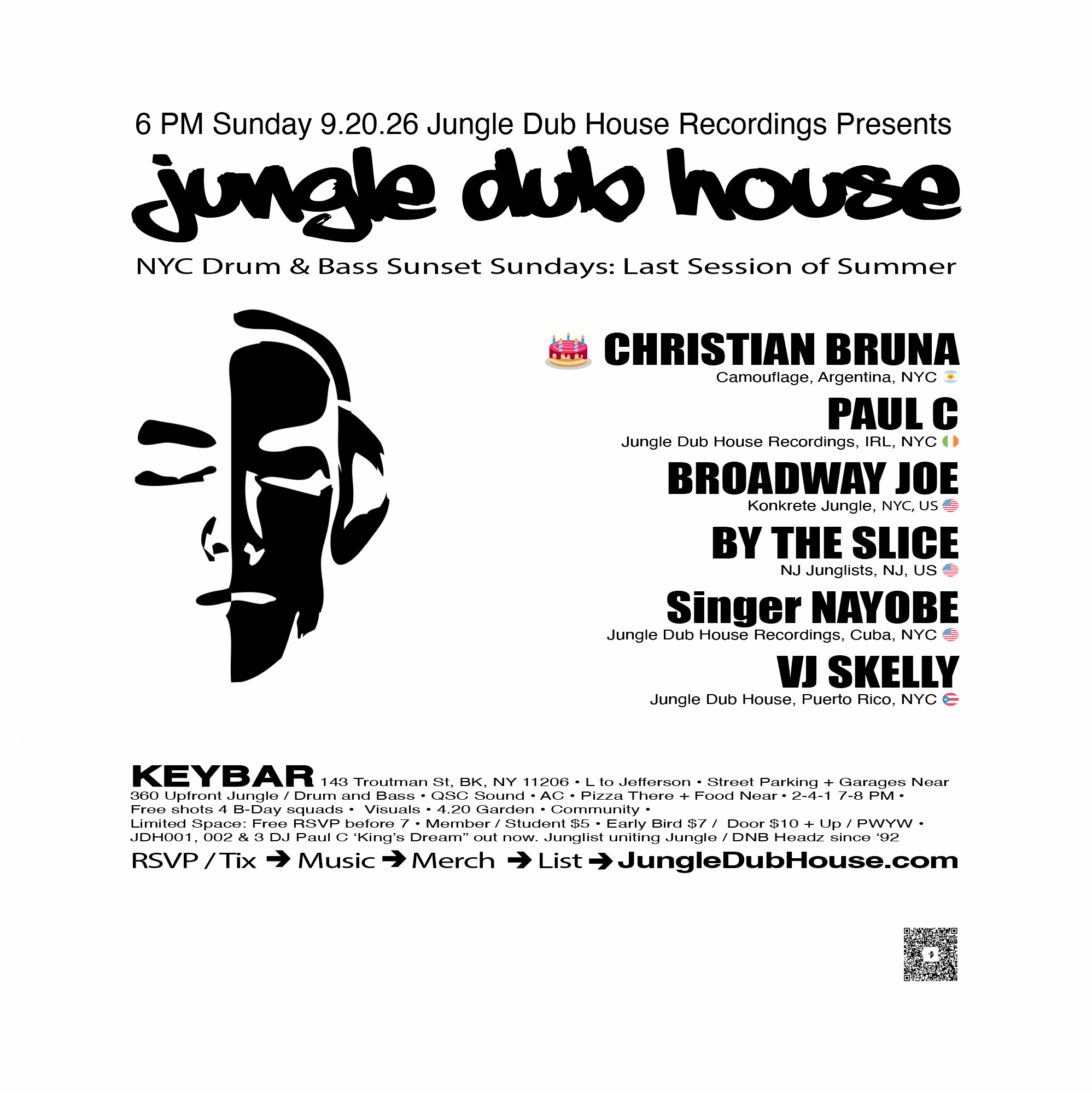 JUNGLE DUB HOUSE: NYC Drum and Bass Sunset Sundays: Last Summer Session